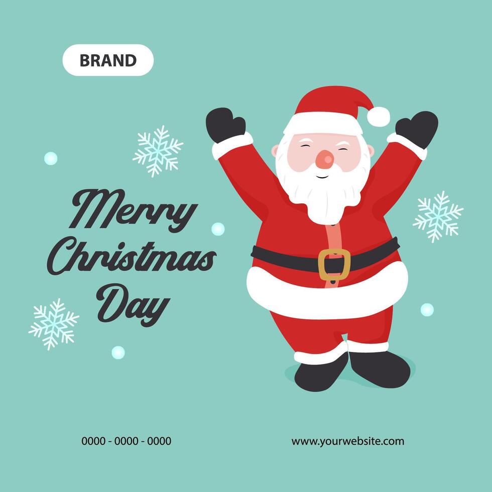 Christmas greeting design with Santa Claus character vector