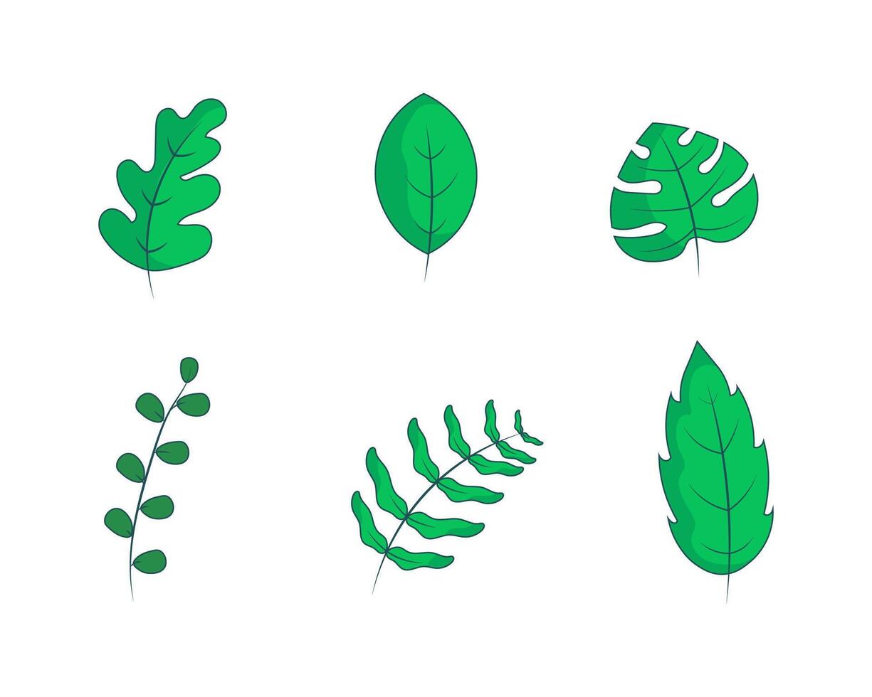 vectors leaf decoration in cartoon style