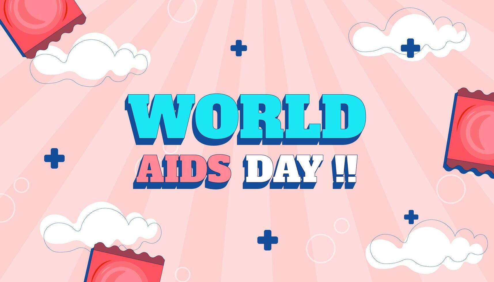 simple world aids day template vector