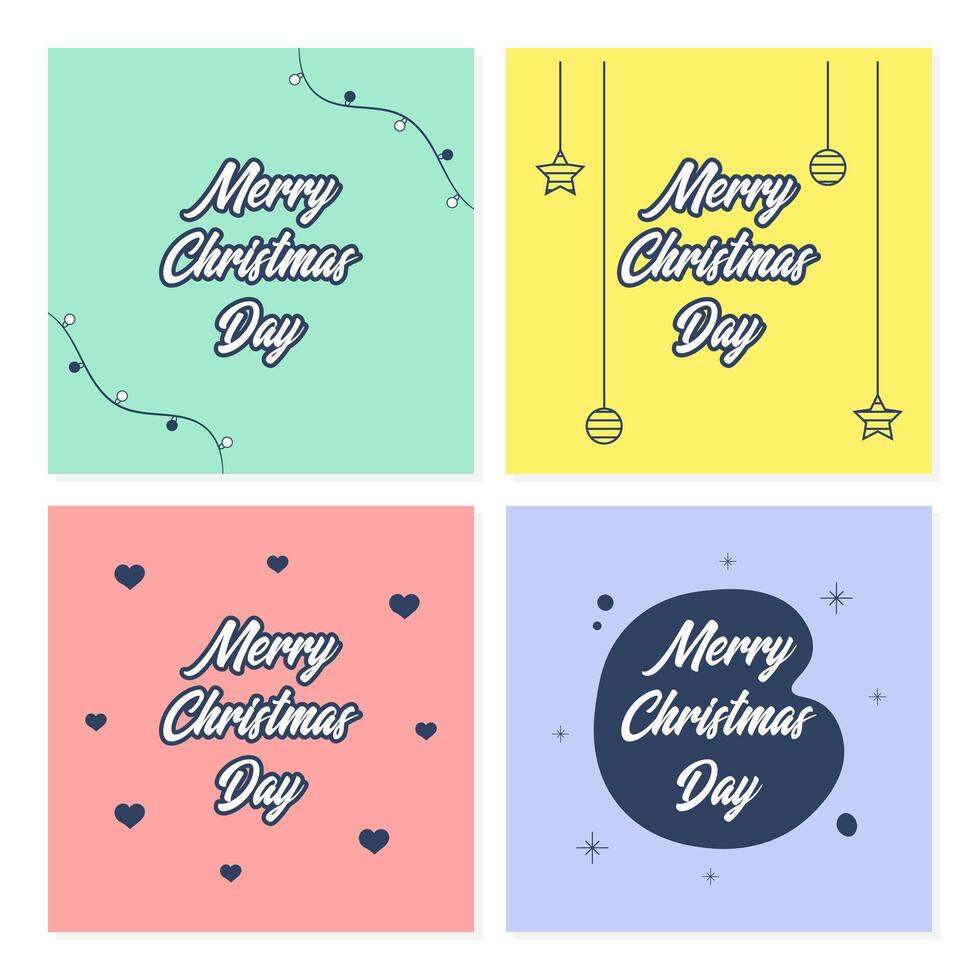 social media Christmas greeting card vector