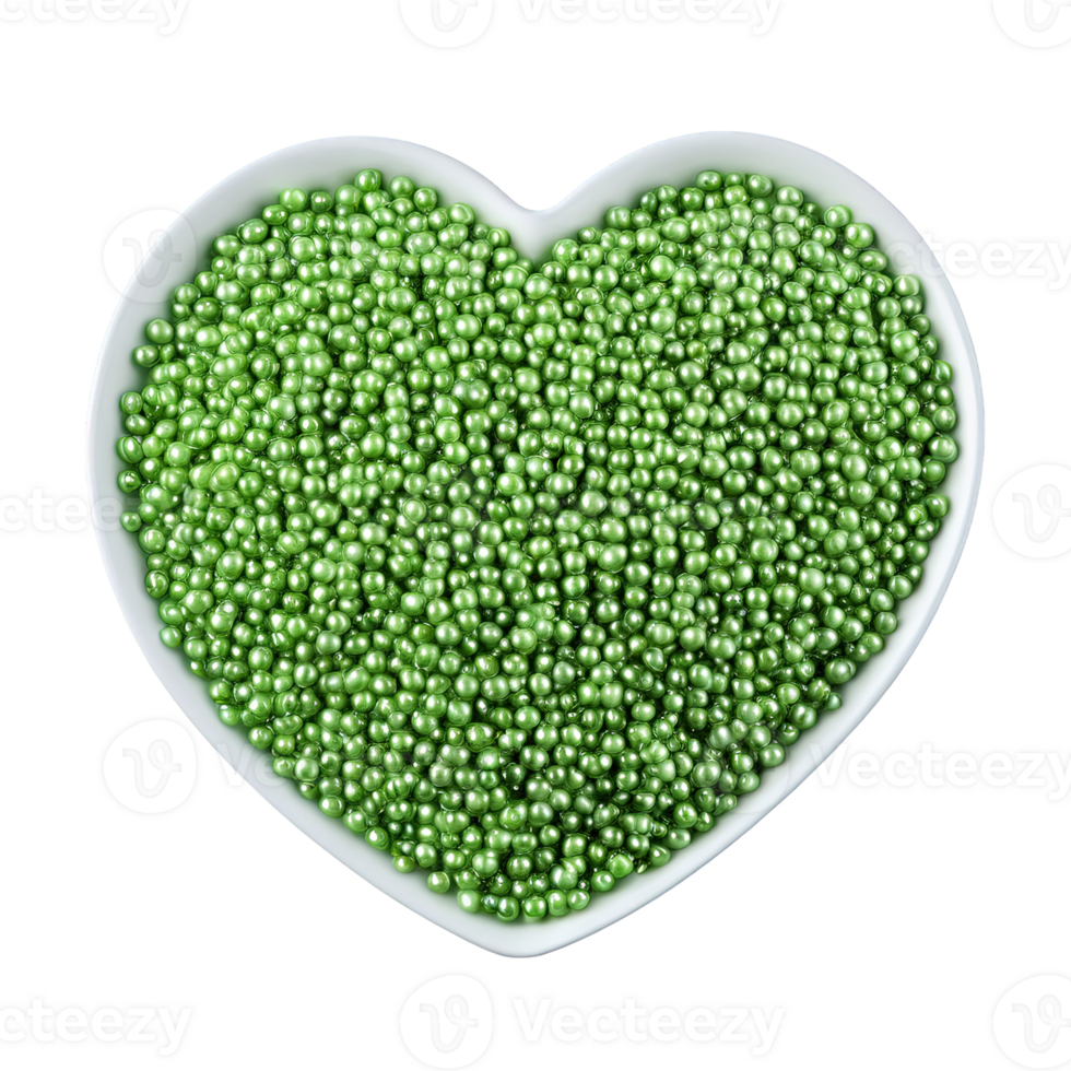 Jade pearl rice short round light green grains tightly packed in a perfect heart outline png