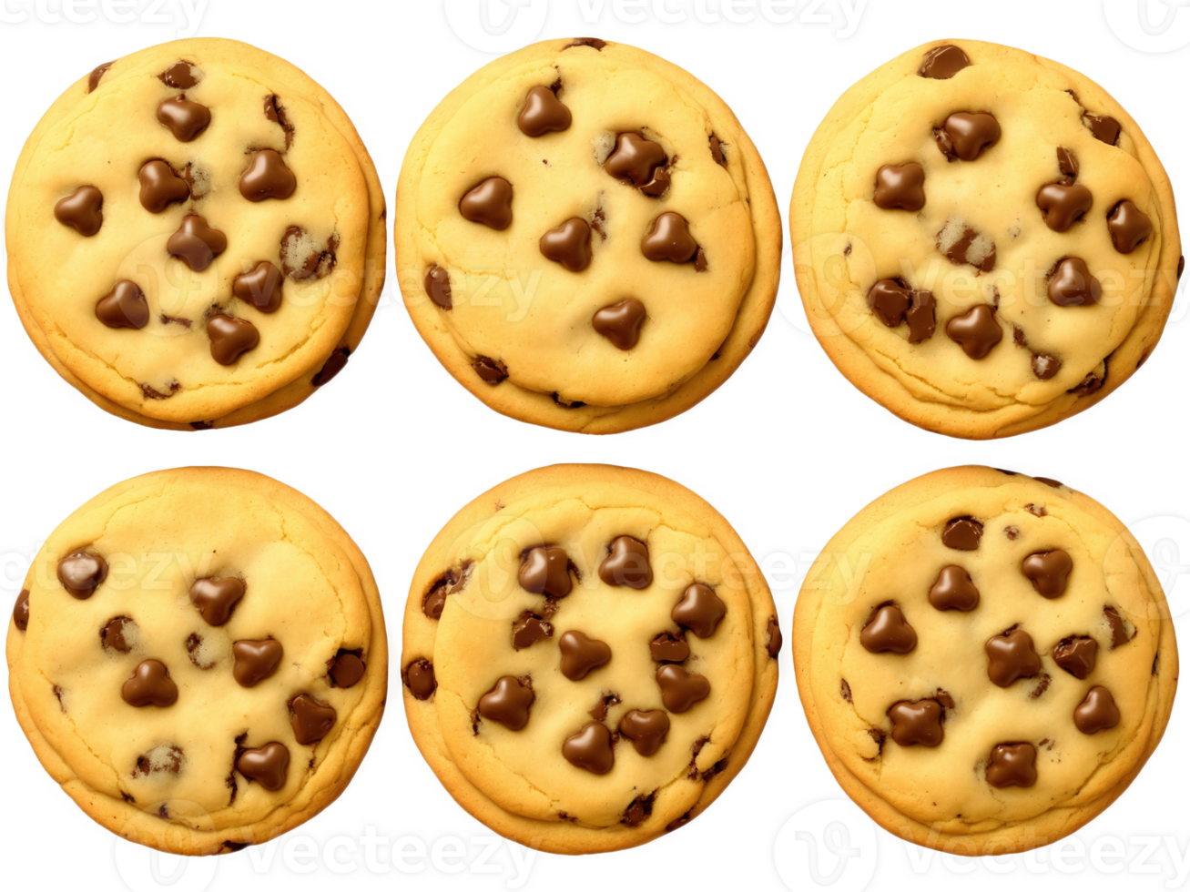 Chocolate Chip Cookies A plate of freshly baked chocolate chip cookies with soft, golden-brown edges and gooey chocolate chips png