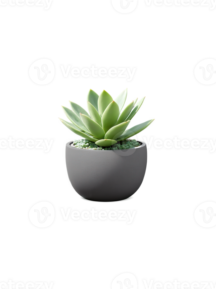 Succulents , Various species Hardy, water-storing plants with thick, fleshy leaves, potted in decorative containers like terracotta, ceramic, or even stone, png