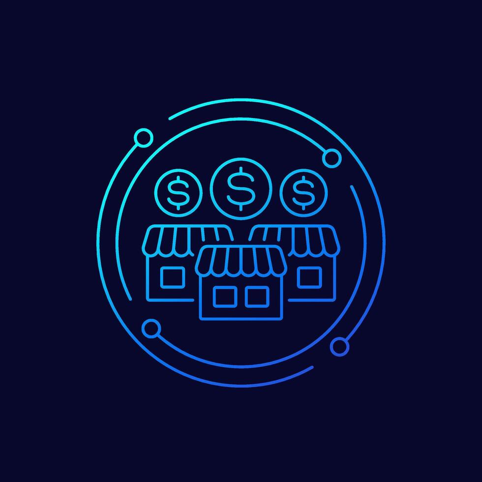 franchise business icon, linear design vector