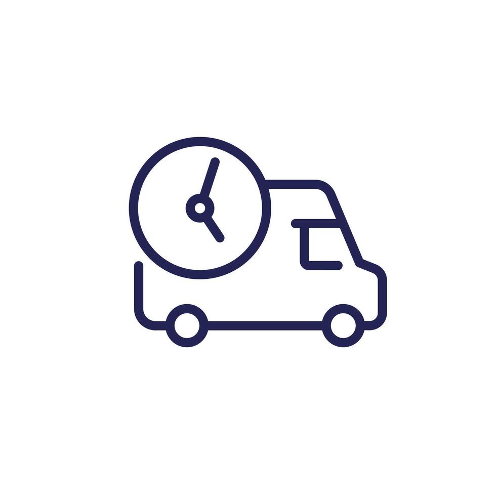 fast delivery line icon with a van vector