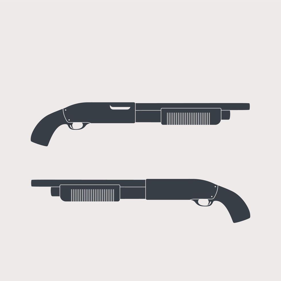 shotgun, side view, isolated on white vector