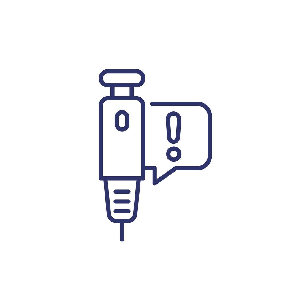 insulin injection line icon on white vector