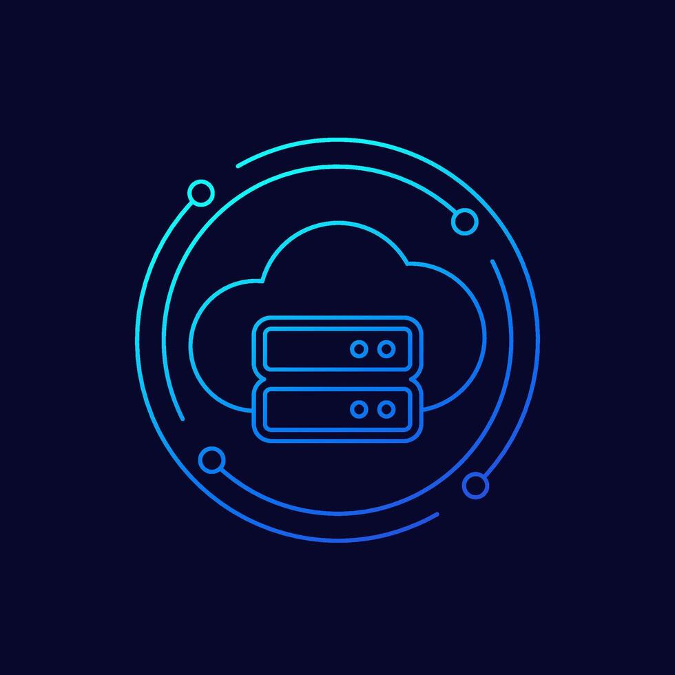 cloud storage icon, linear design vector
