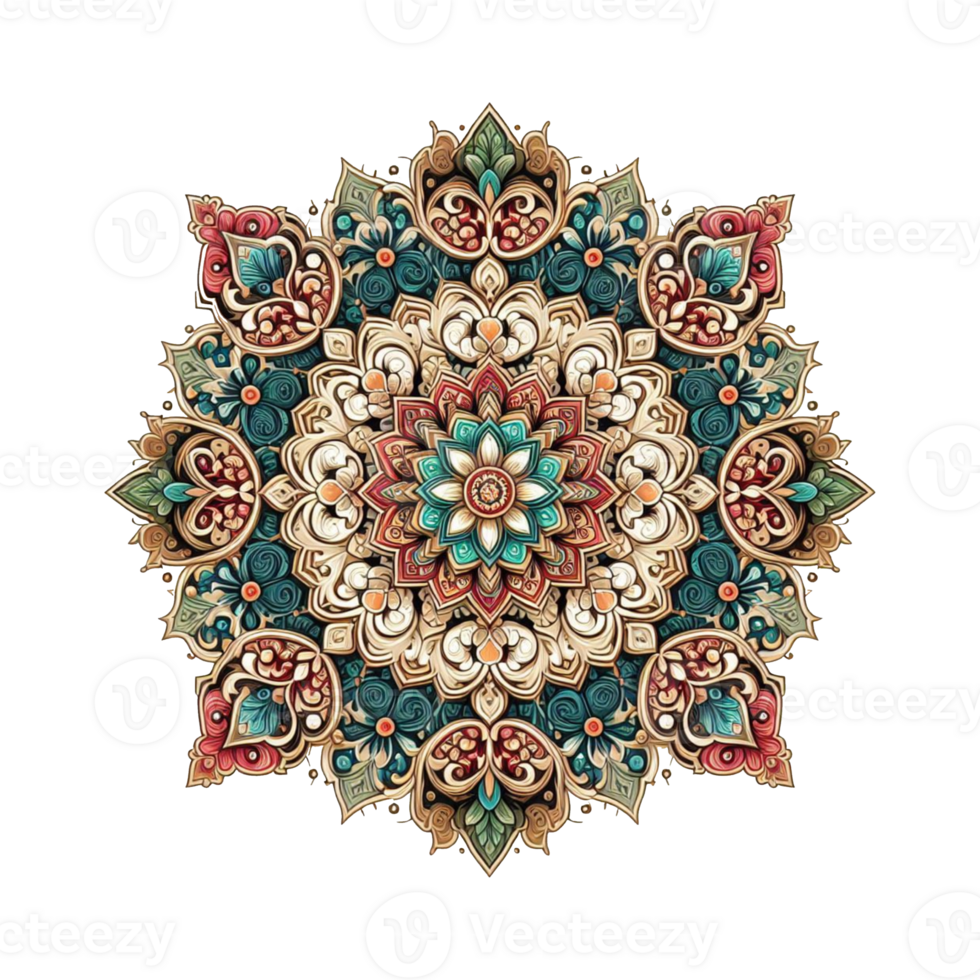 Religious mandala pattern ornate design png