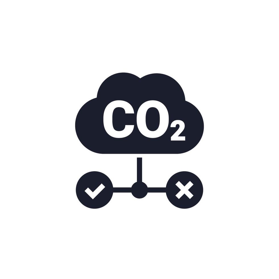 carbon management icon, reducing co2 gas emission vector