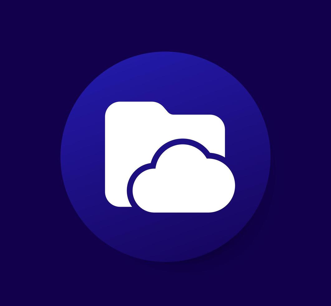 cloud folder icon for apps vector