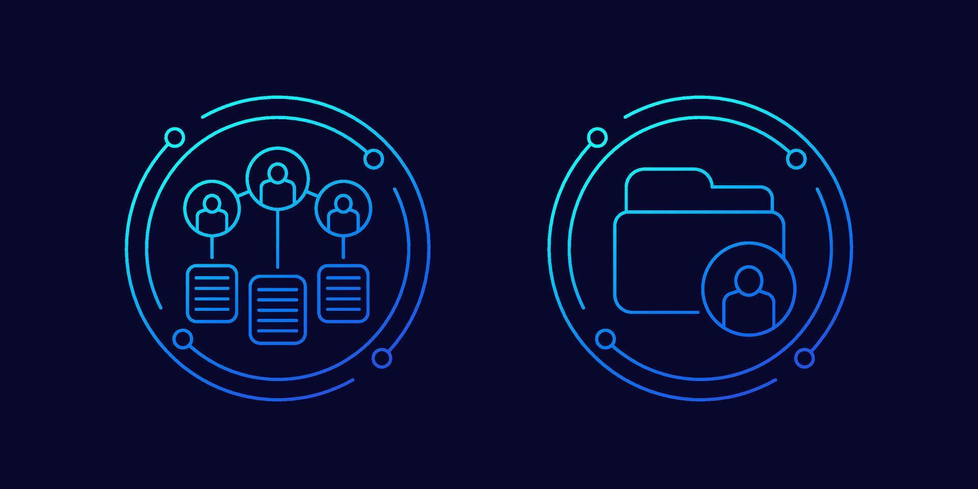User base, personal data icon, linear design vector