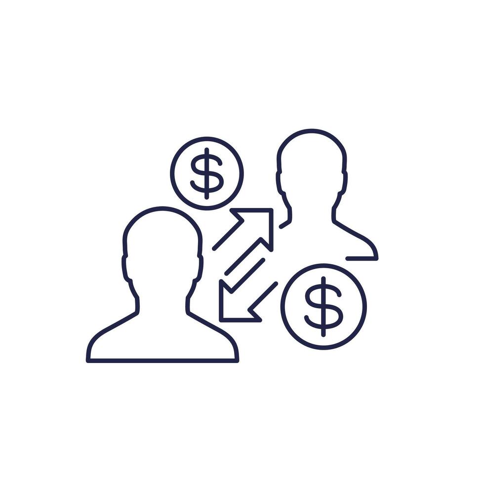 employee turnover cost icon in line design vector