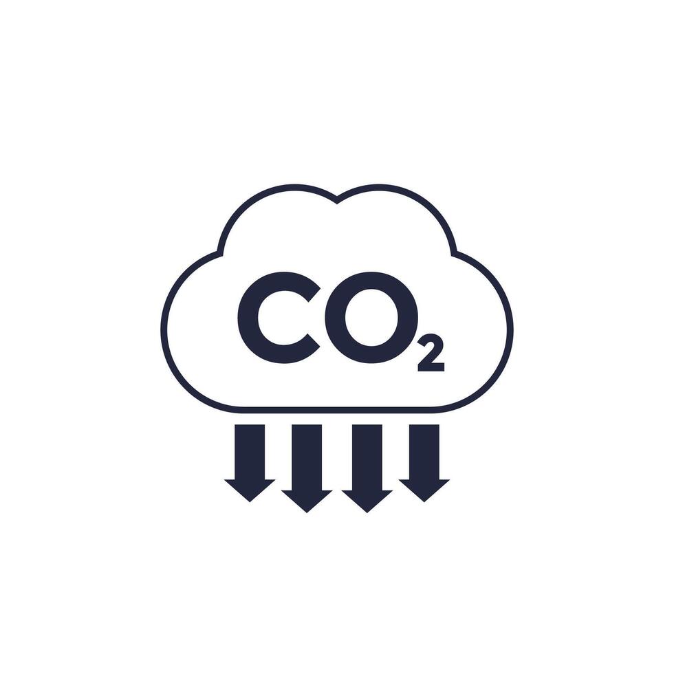 co2, carbon emission reduction icon vector