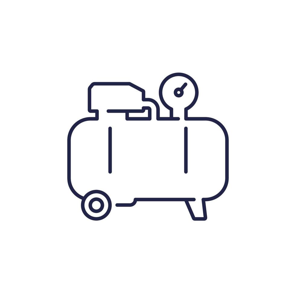 air compressor icon, line vector