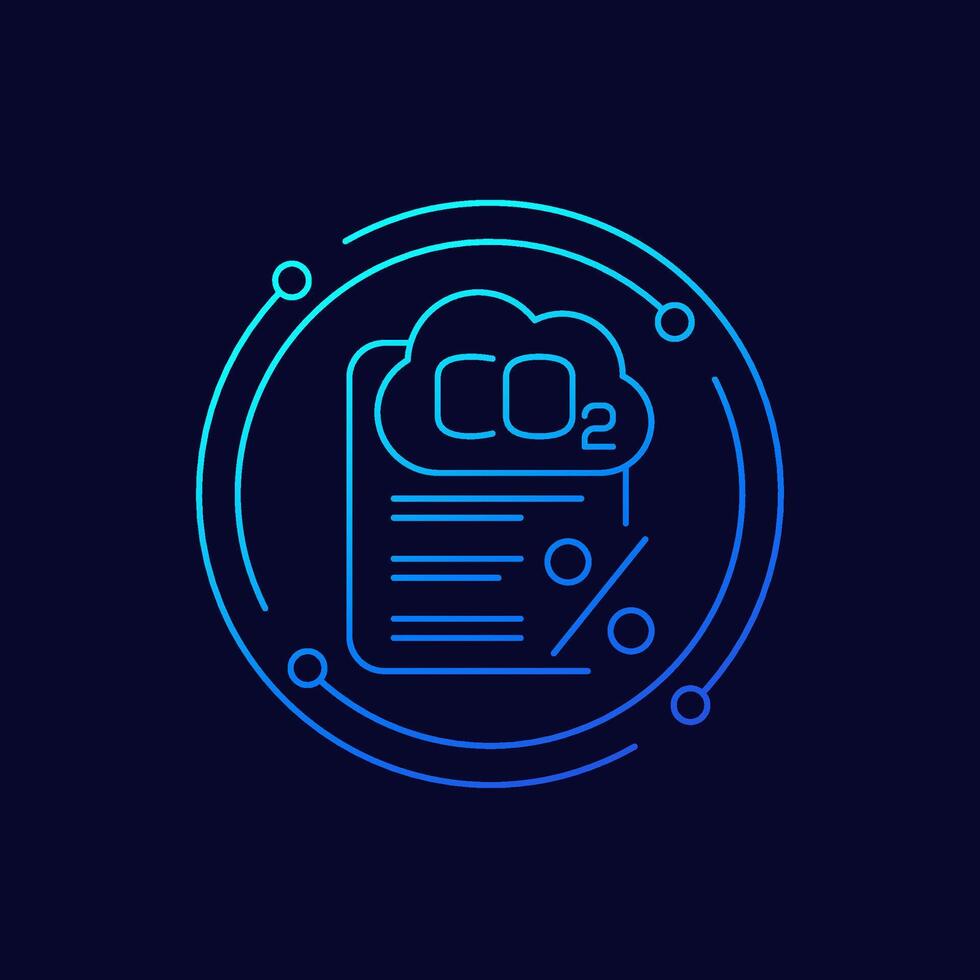 carbon tax icon, linear design vector