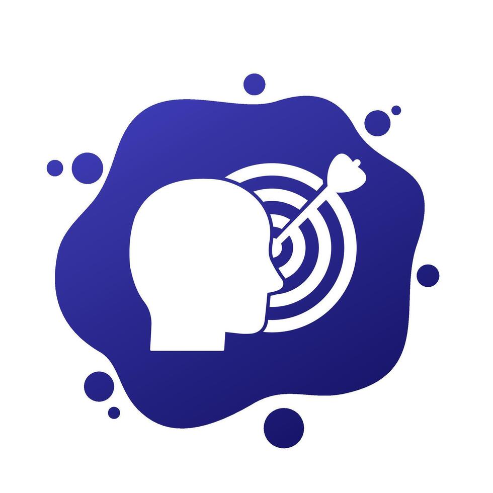 personal goal icon with a target, vector