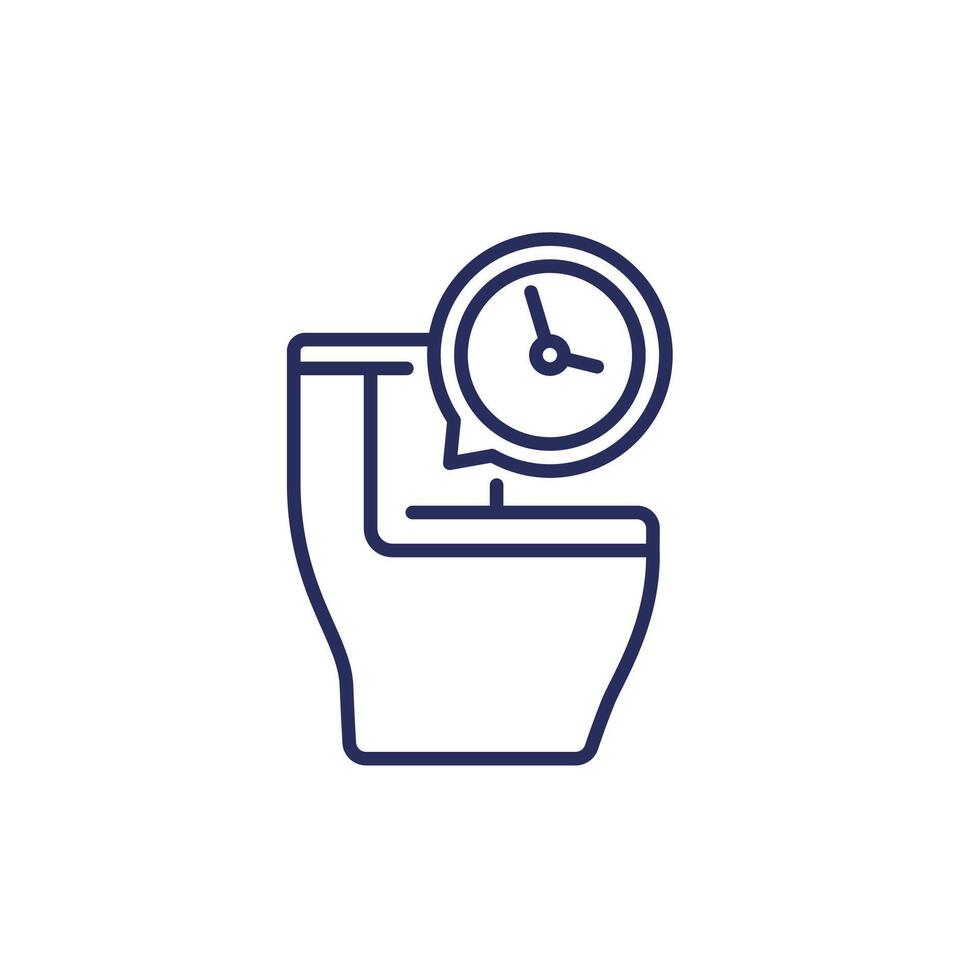toilet time line icon on white vector
