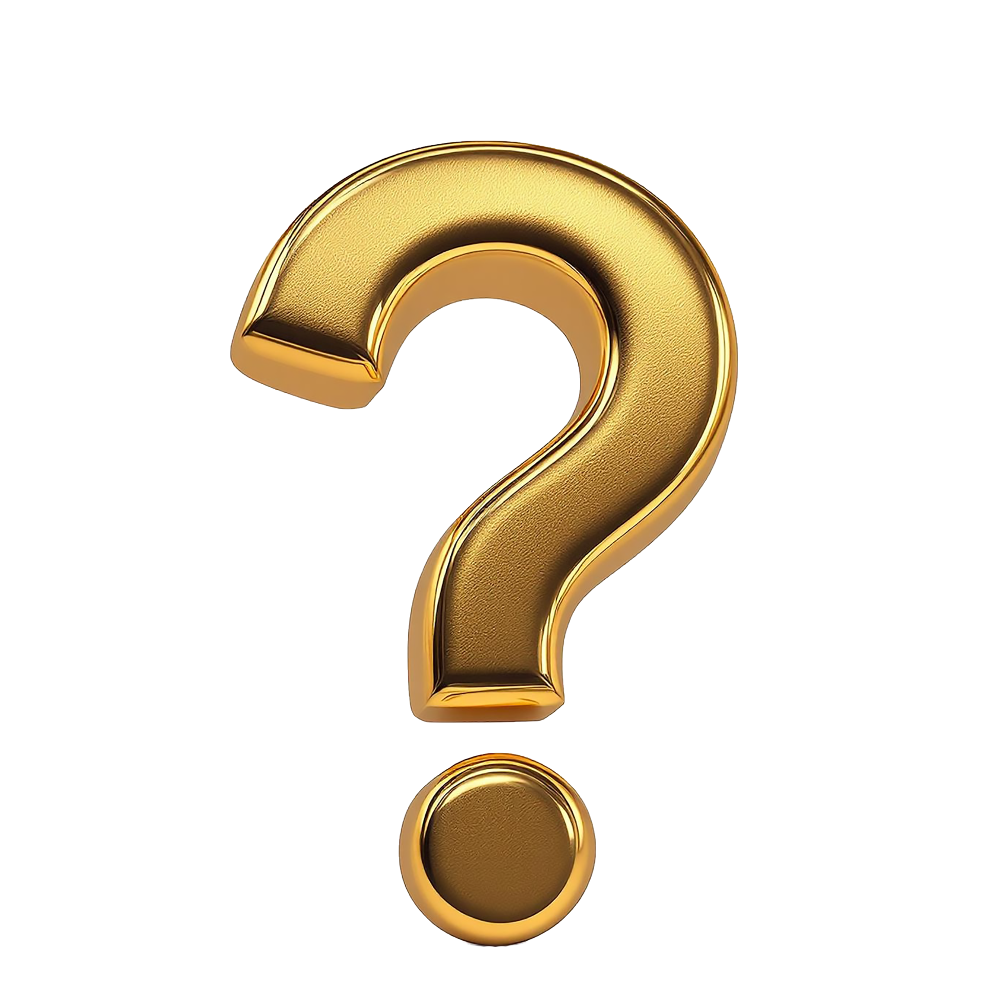 gold question mark 3d on transparent background 53457421 PNG
