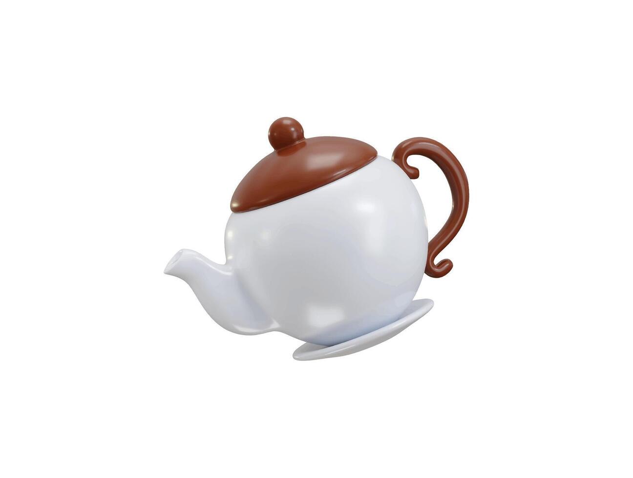 Teapot icon 3d rendering illustration vector