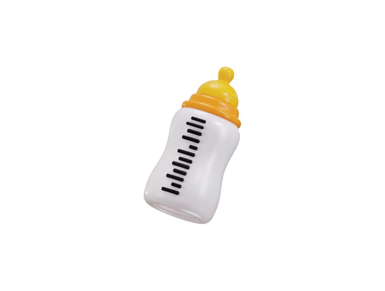 Baby milk bottle icon 3d render illustration vector