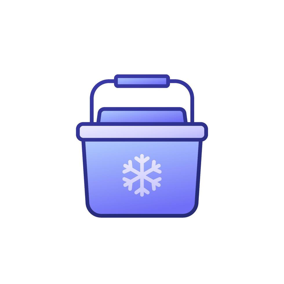 Portable fridge, cooler icon with outline vector