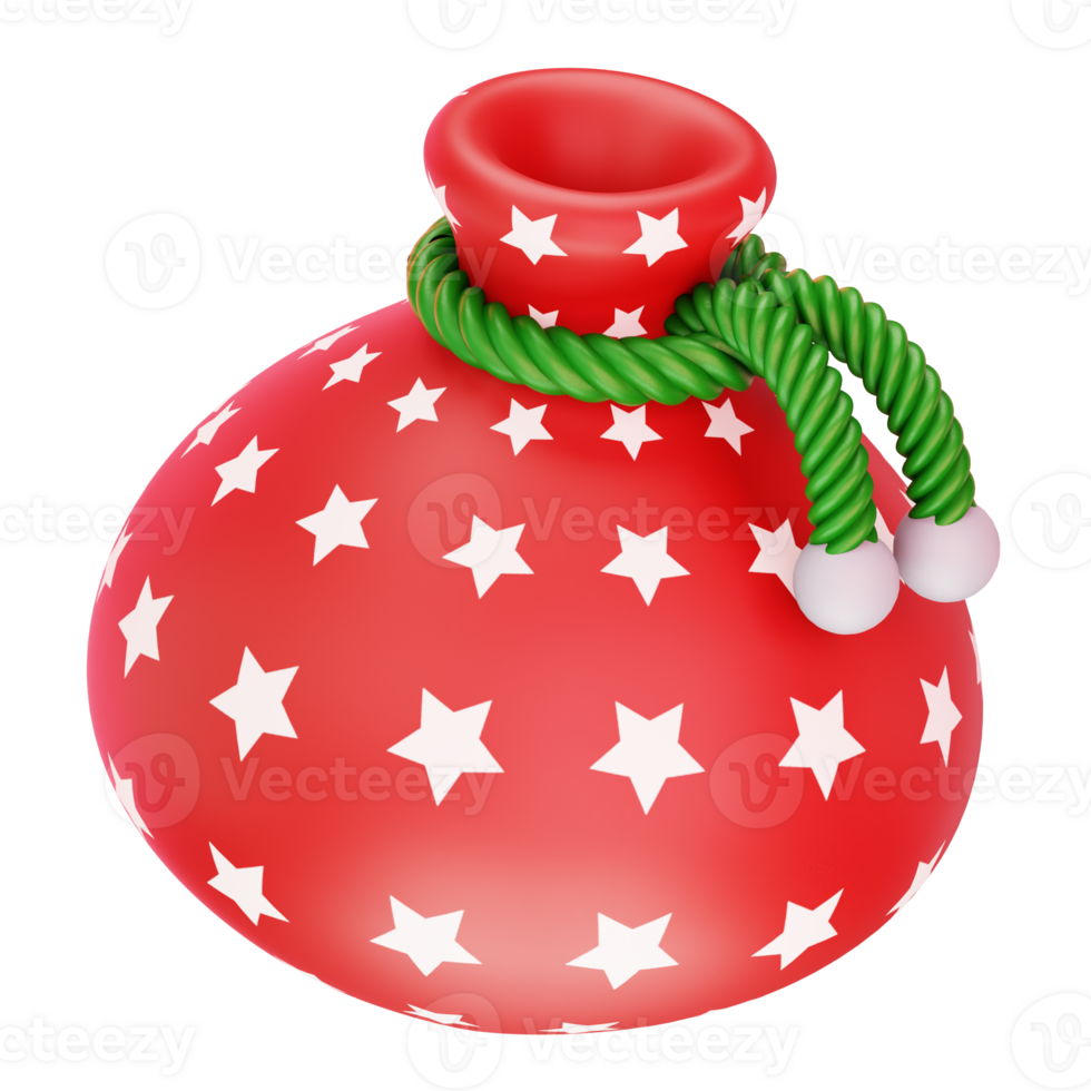 A red bag with stars on it png