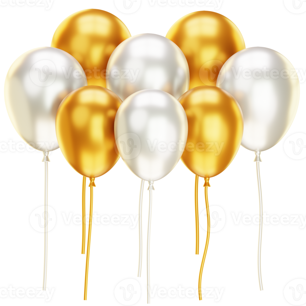 Silver and Gold Balloon png