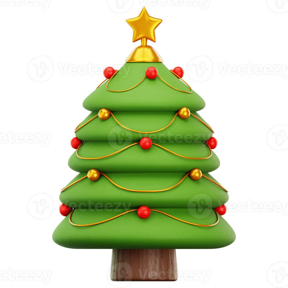 A christmas tree with a star on top png
