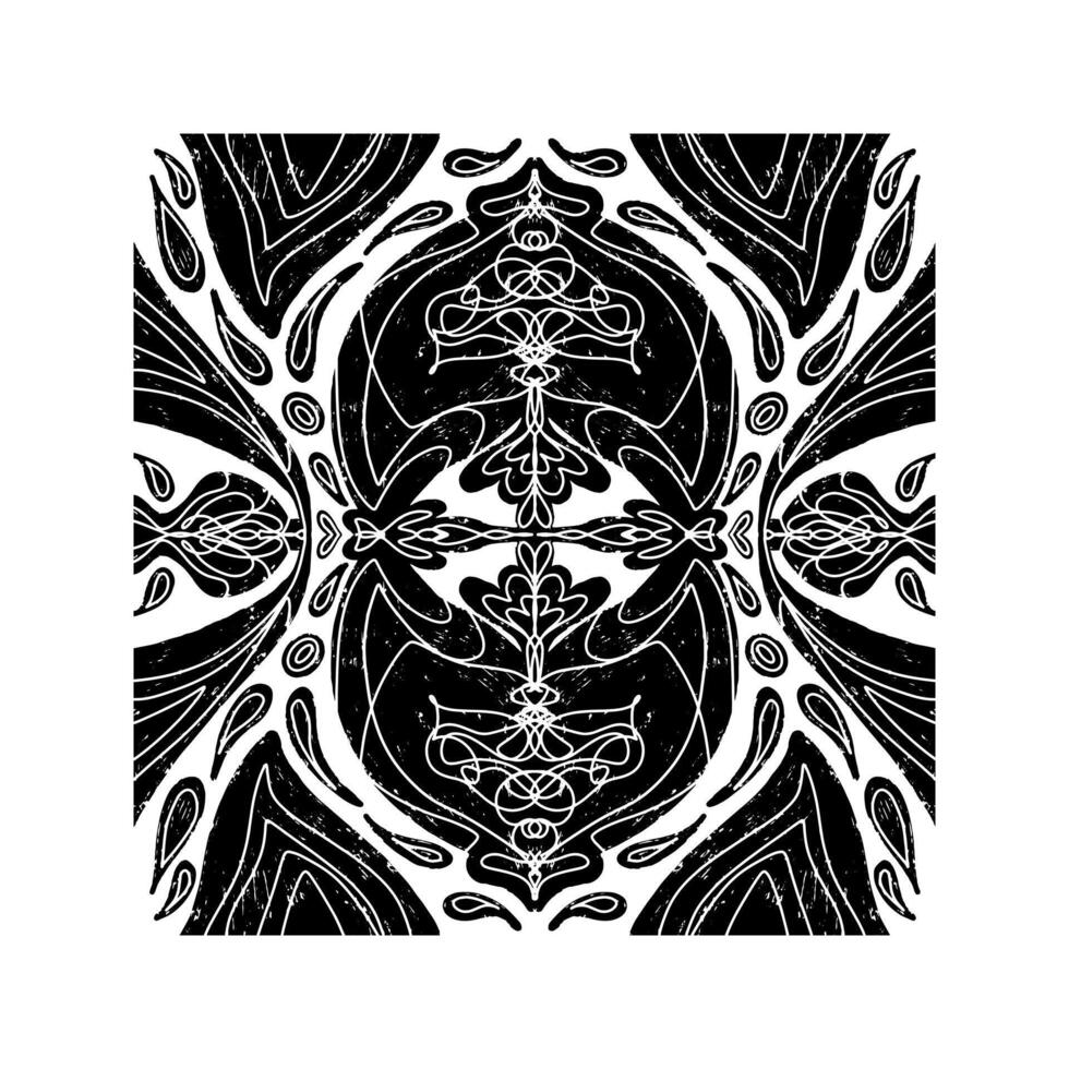 a black and white design with a circular pattern vector