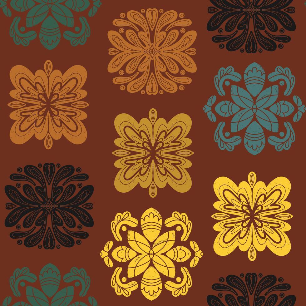 floral pattern on brown background vector
