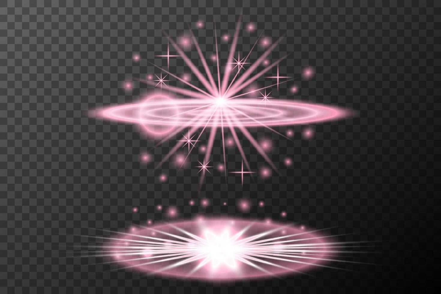 Set light effect Pink isolated flare explosion shiny dust line solar flare star spark neon festival vector