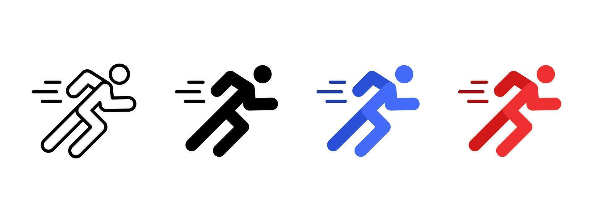 Fast runner flat icon. Jogging sport sign. Athlete symbol. Marathon speed competition pictogram. Human race illustration. vector