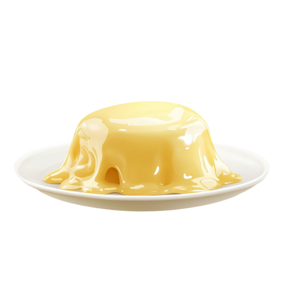 Creamy Custard on Plate png