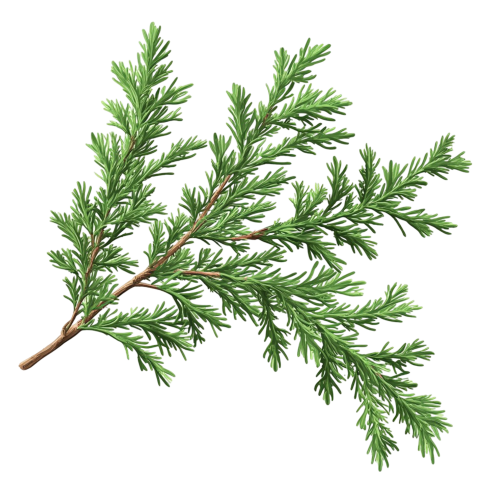 Branch of Green Juniper Leaves png