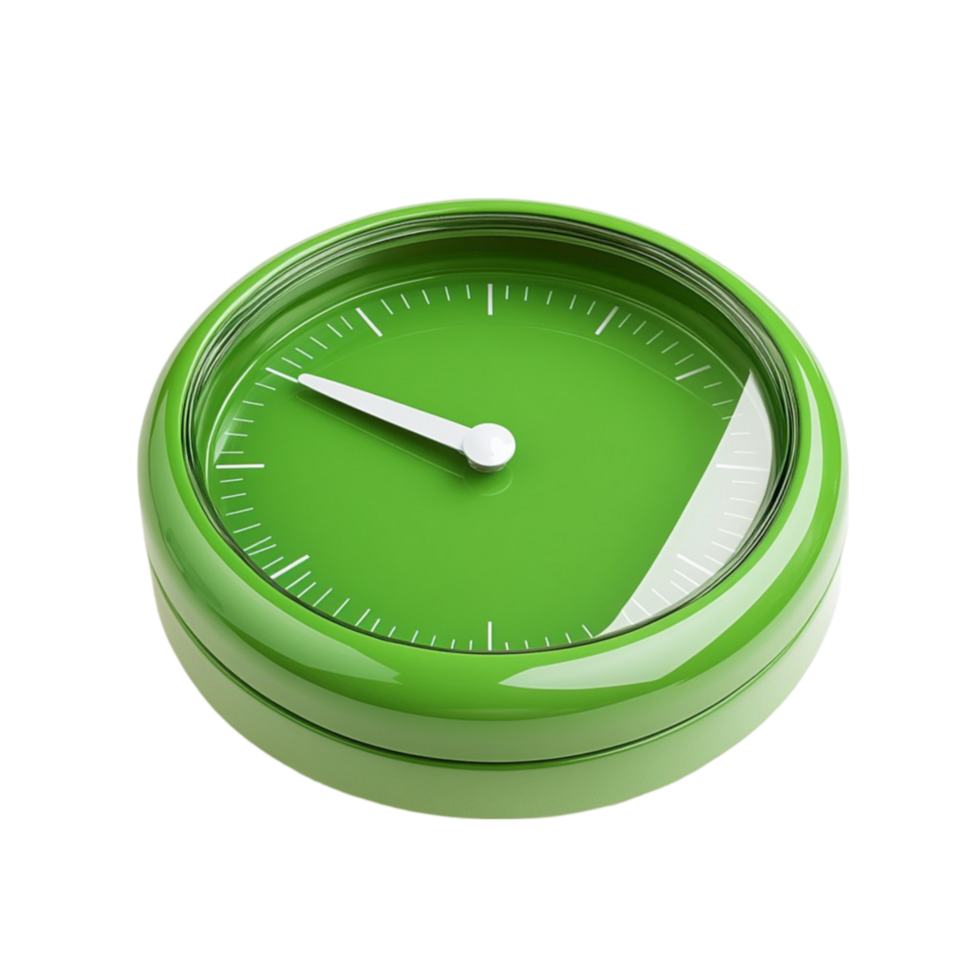 Green Round Clock png