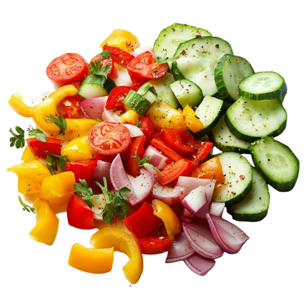 fresco vegetal salada com pepinos e tomates png