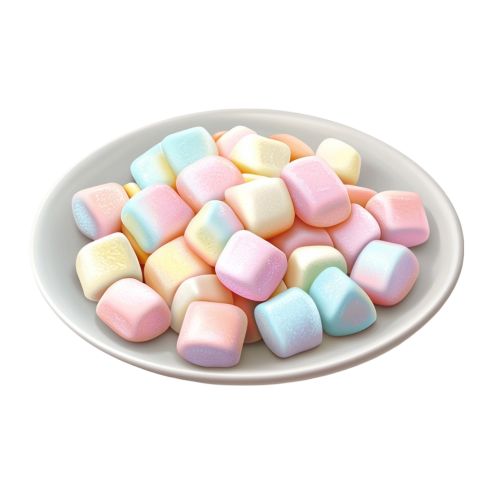 Bowl of Colorful Marshmallows png