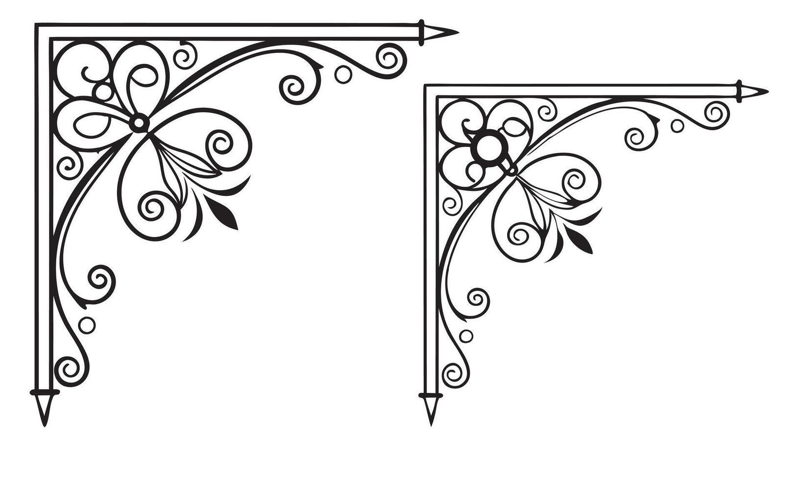 two ornamental brackets on a white background vector