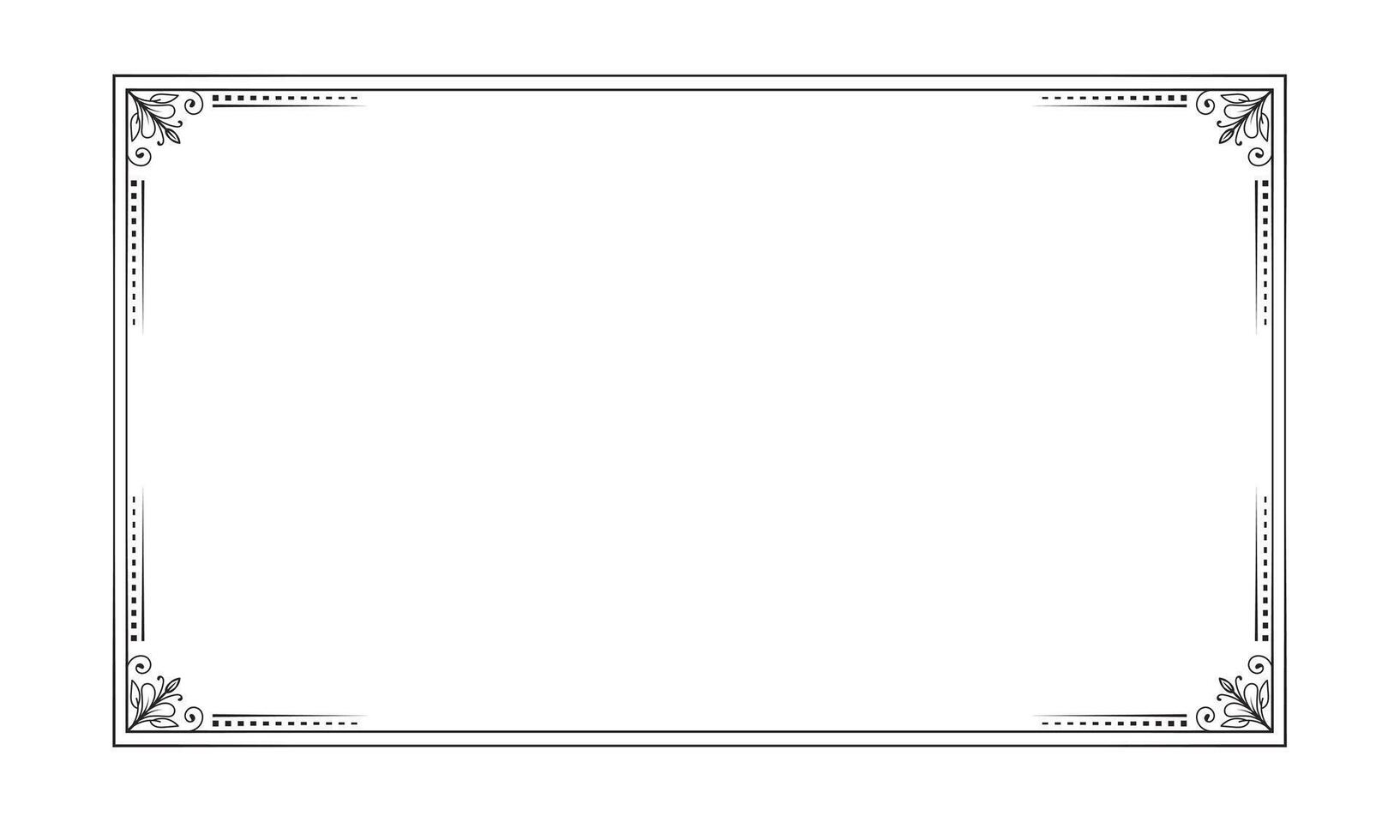 a black and white drawing of a frame with a border vector