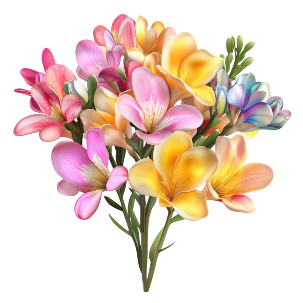 Bouquet of Colorful Spring Flowers png