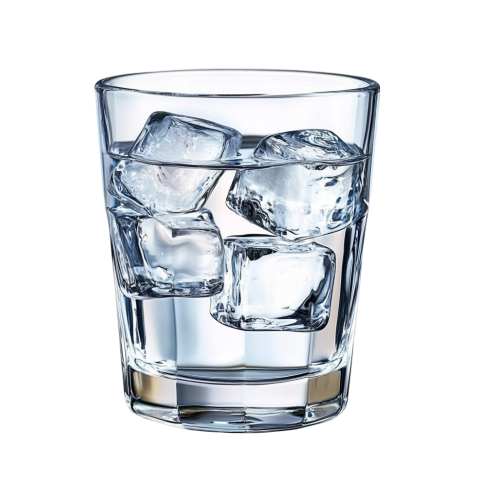 Glass of Water with Ice Cubes png