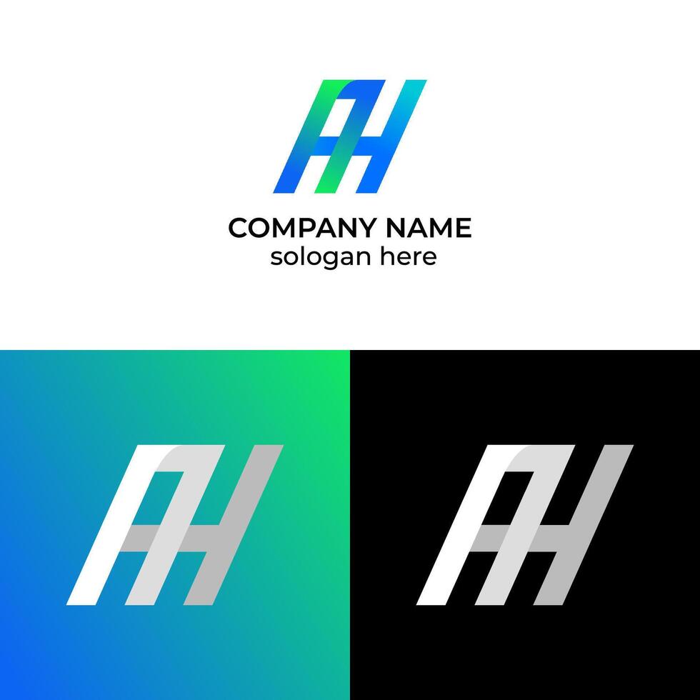 Letter AH modern app logo design template vector