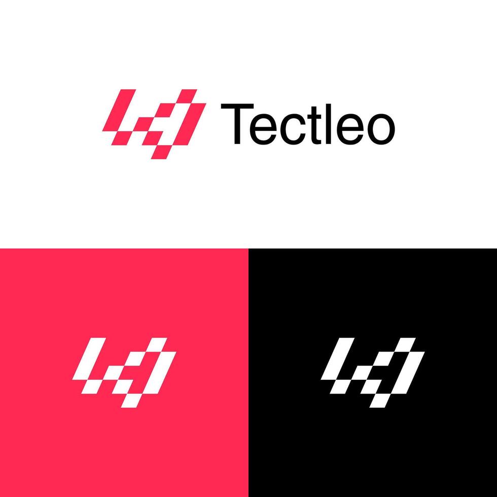 Abstract Modern LT, playful, fast, technology logo design for company vector