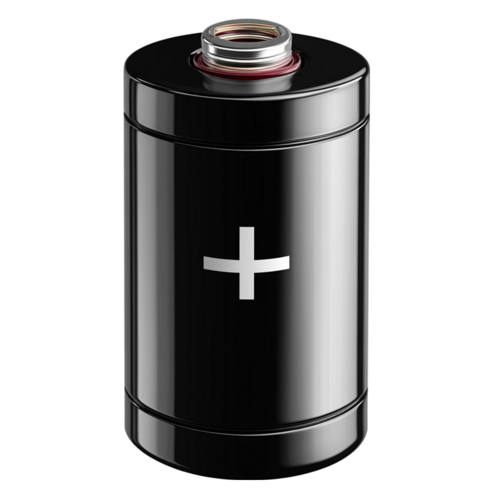 Black Battery with White Cross png