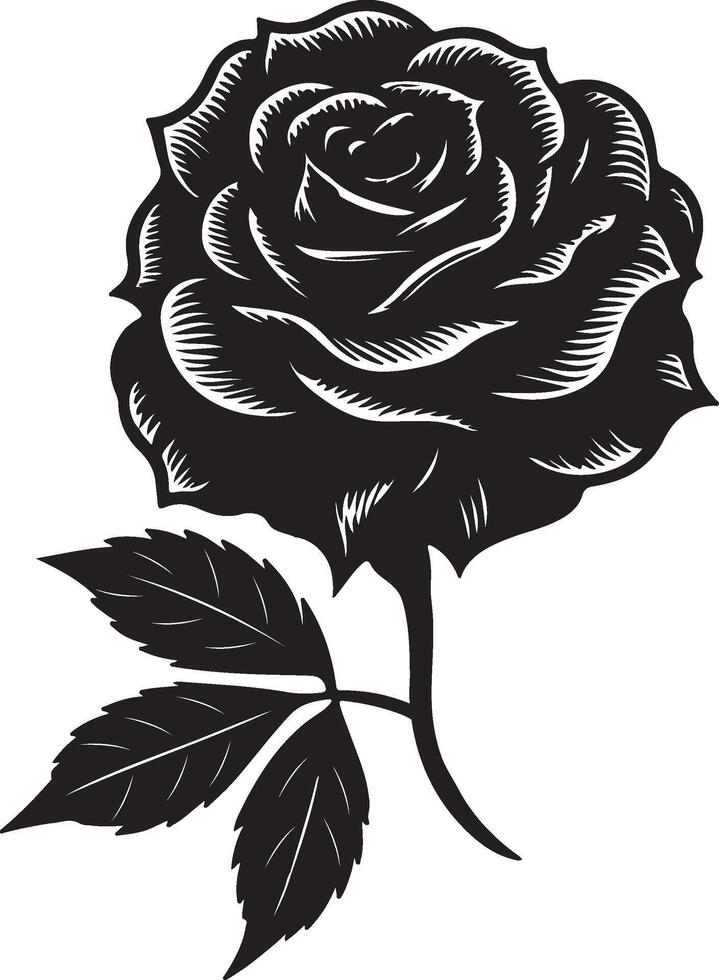 rose flower design logo style vector