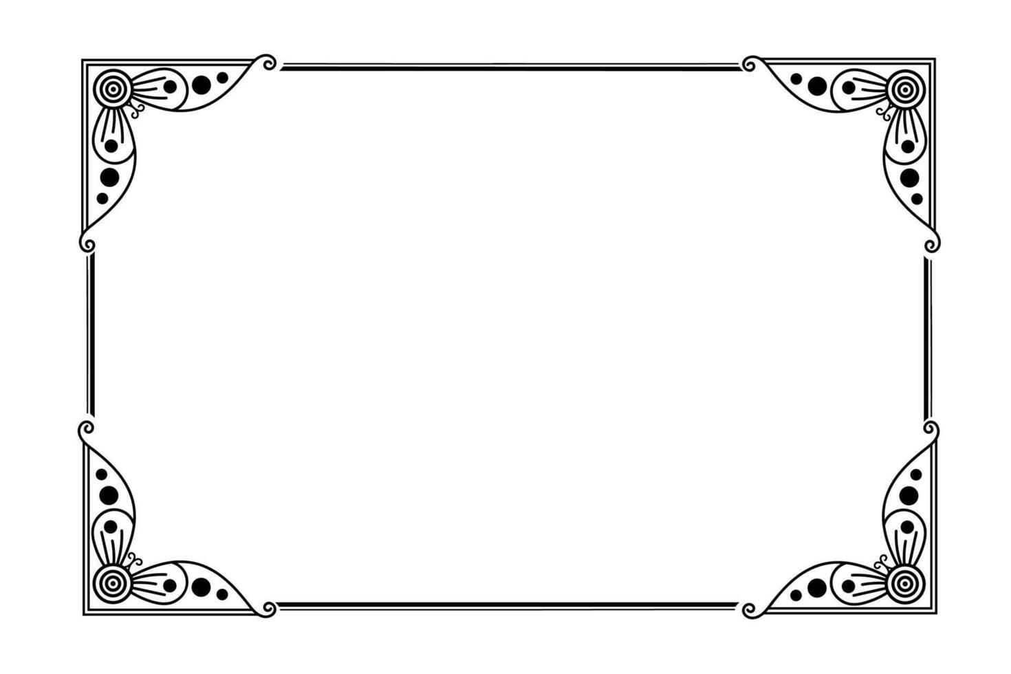 a black and white square frame with a decorative design vector