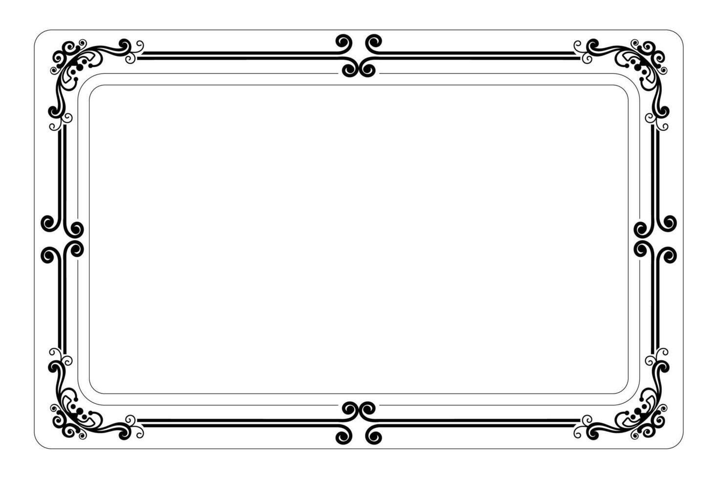 a blank frame with black and white design vector