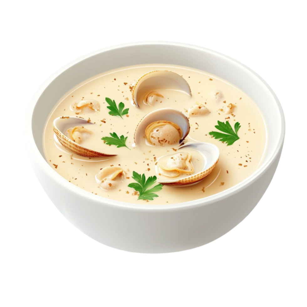 Bowl of Fresh Clam Soup png