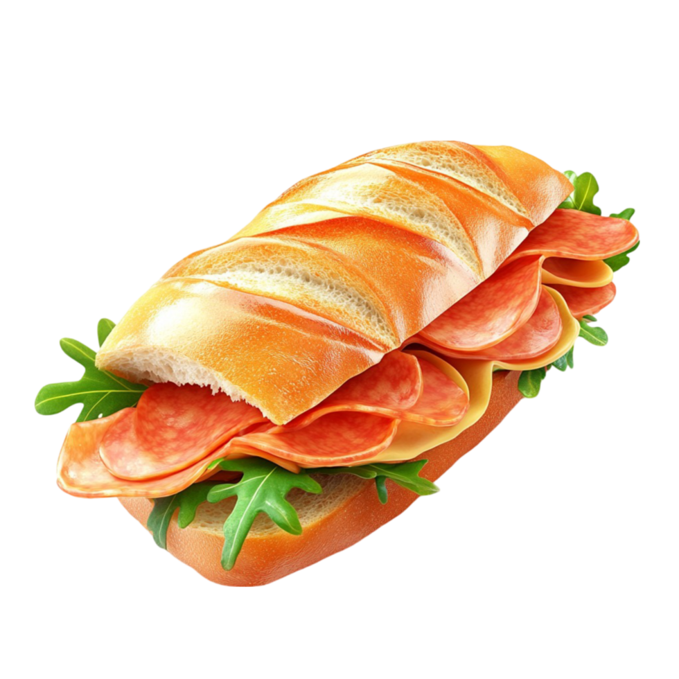 Sandwich with Pepperoni and Lettuce png